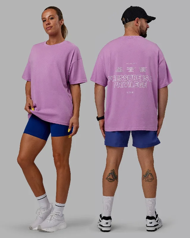 Unisex Pressure Heavyweight Tee Oversize - Light Violet-White