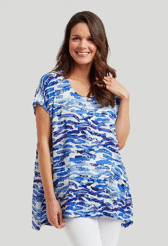 Ocean Print Colleen Tunic - Blue Mix