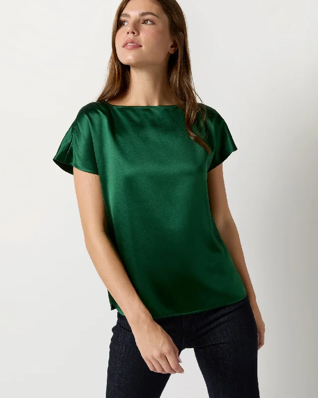 Emma Tee in Forest Silk Charmeuse