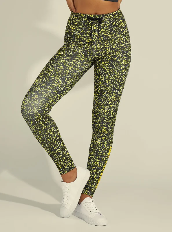 Eco Black Yellow Alesha Active Leggings