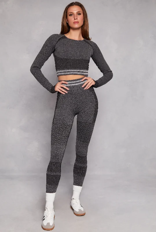 Seamless Striped High Waisted Leggings