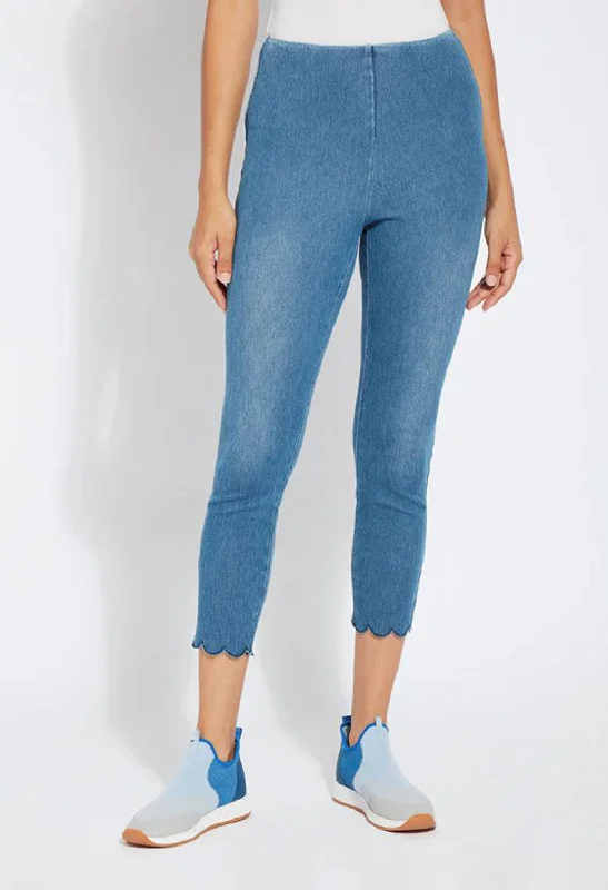 Scallop Edge Ankle Denim Legging