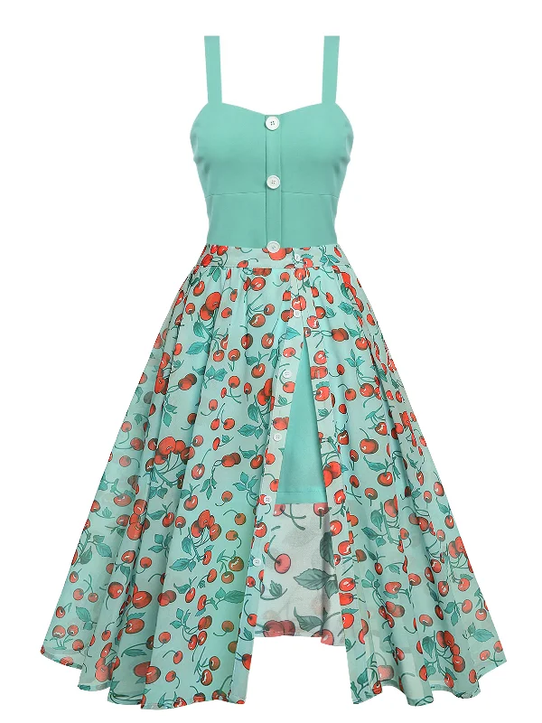 Green 1950s Romper & Cherry Skirt