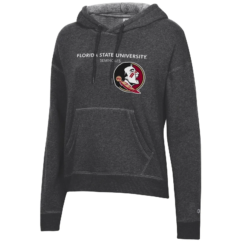 Champion Women's Florida State University Seminoles/Seminole Logo Design Tri-Blend Fleece Hood - Black