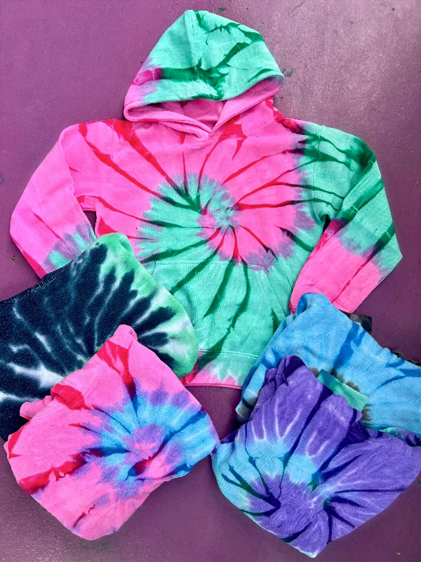 Spider Swirl Tie-Dye Hoodie - Youth