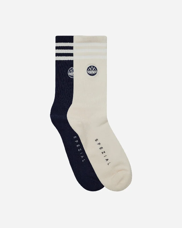 SPZL Mod Trefoil Socks Night Navy / Wonder White