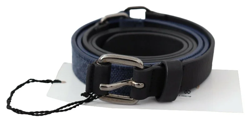 Costume National blue Leather  Logo Women's Belt