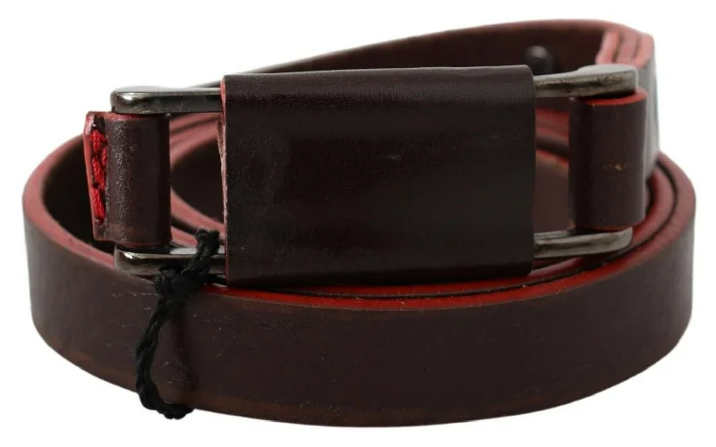 Costume National Leather Double Rustic  Buckle Women's Belt