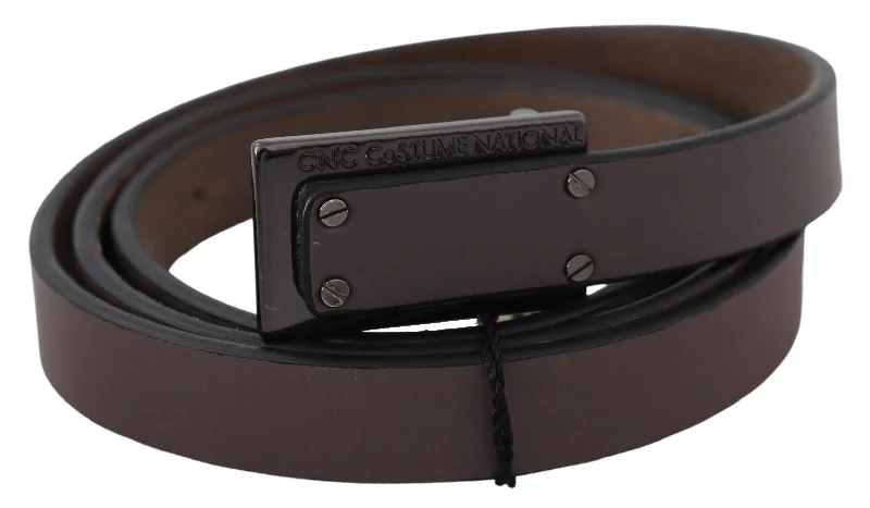 Costume National Leather Tactical Logo Buckle Women's