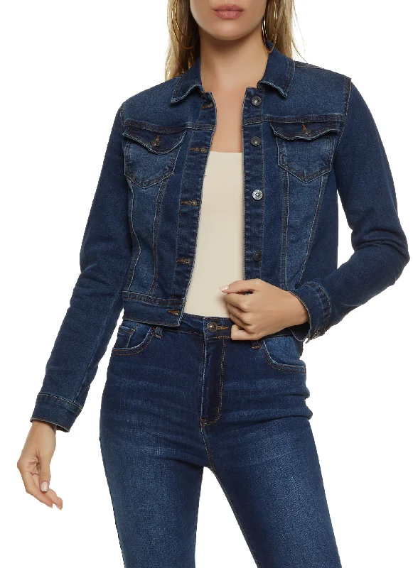 WAX Basic Stone Wash Denim Jacket