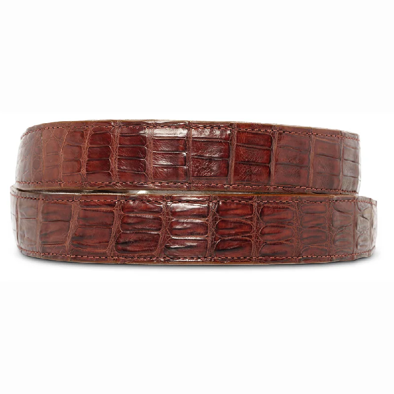 Italian Red Ultra Crocodile Belt Straps