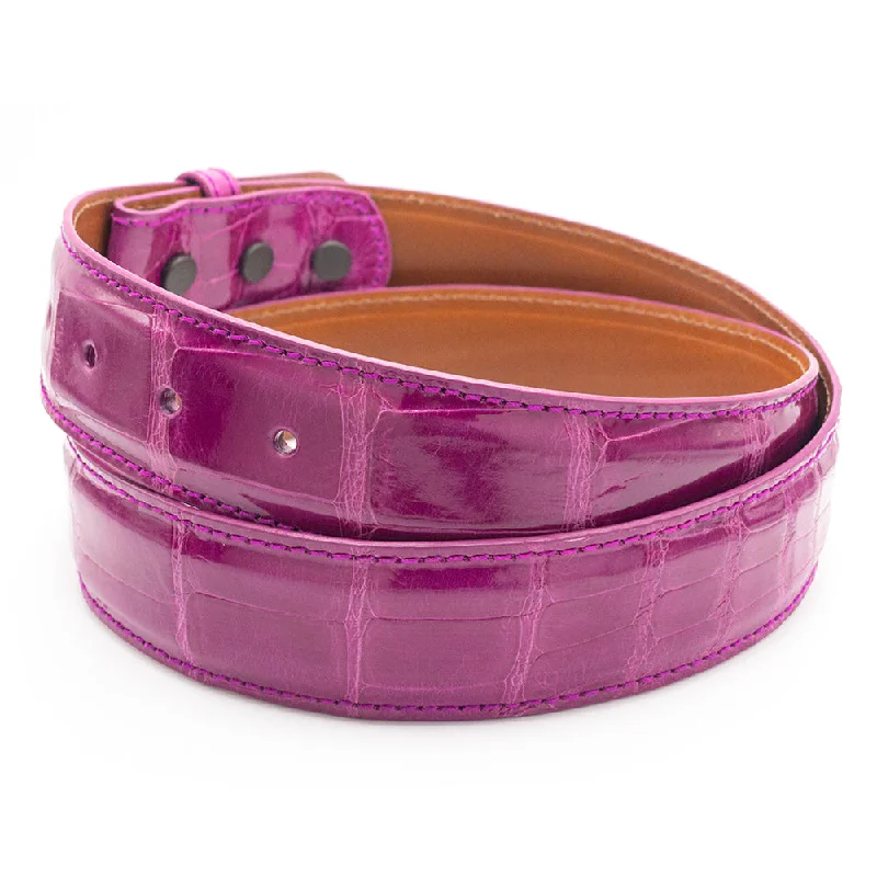 Magenta Alligator Belt Straps