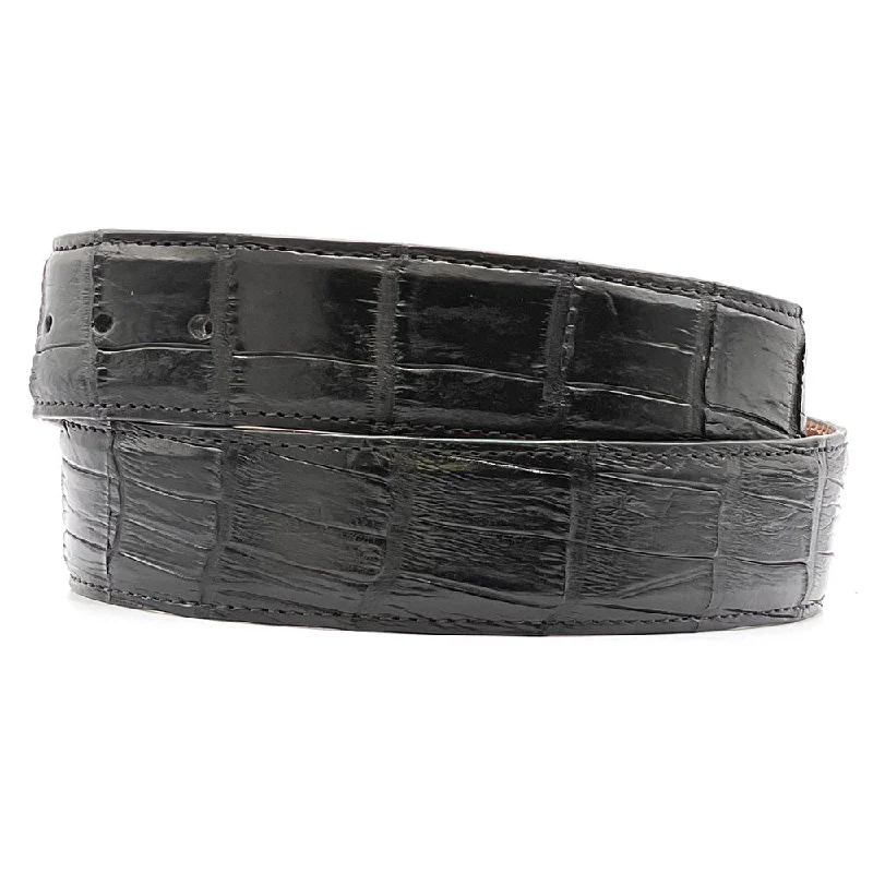 Matte Black Alligator Belt Straps