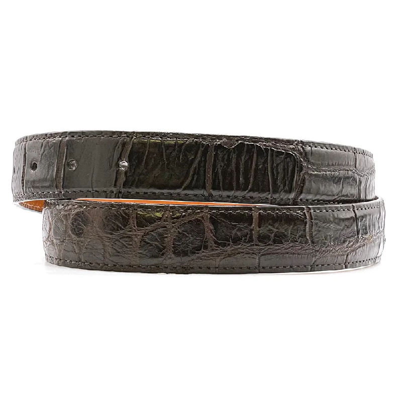 Matte Brown Alligator Belt Straps