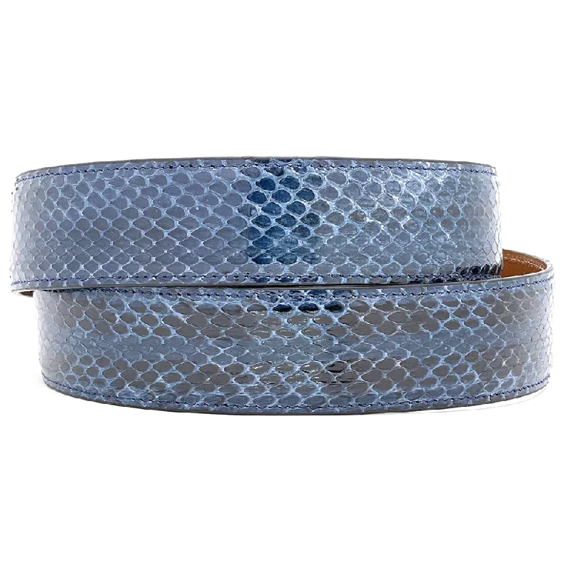 Navy Blue Radiated Snakeskin Belt Straps