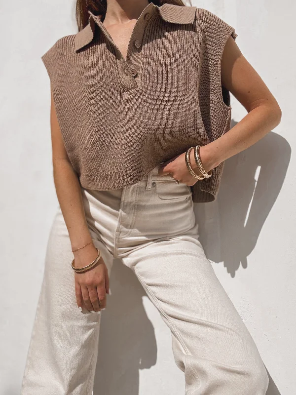 Toasted Coconut Knit Crop Top