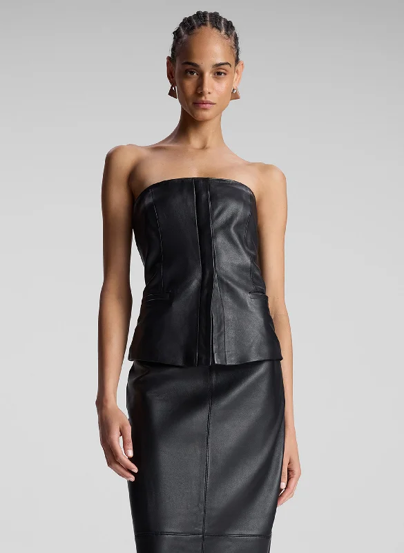 Renee Strapless Leather Top