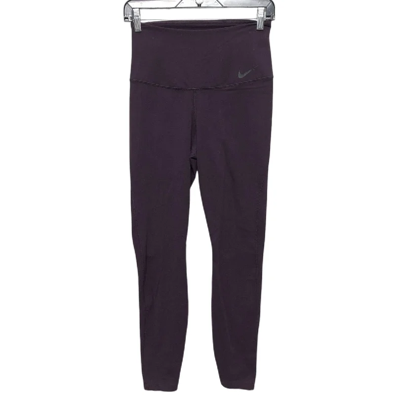 Athletic Leggings By Nike Apparel In Purple, Size: M