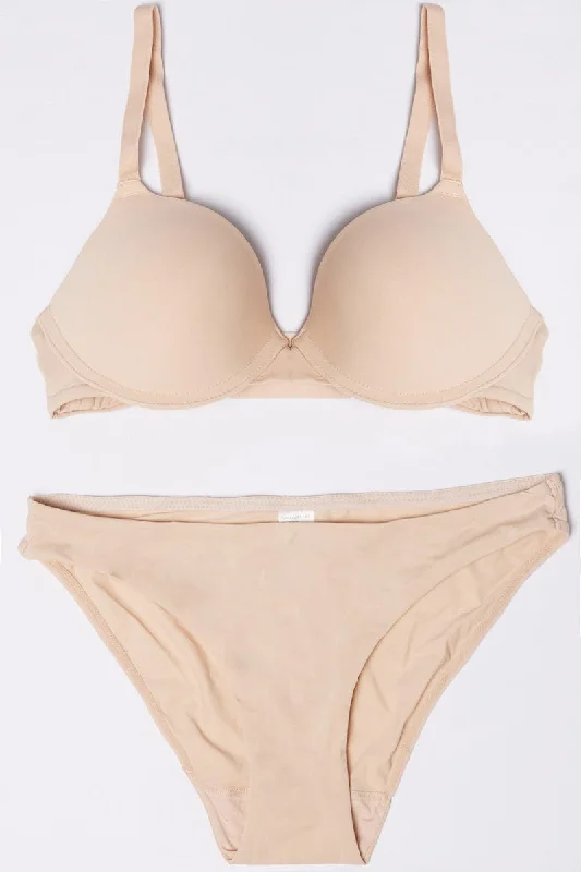 Beige Lingerie Set