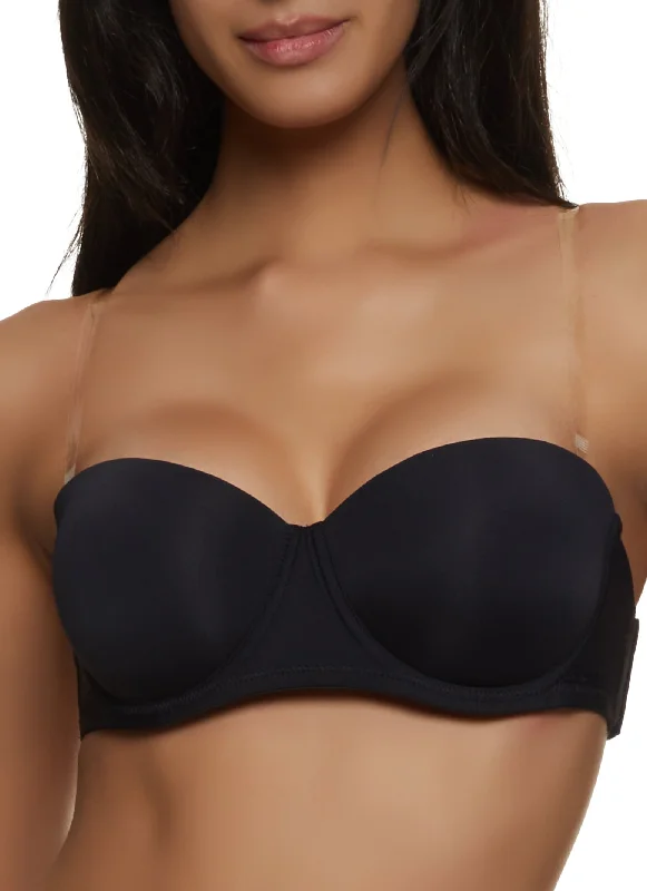 Basic Clear Back Strap Convertible Balconette Bra