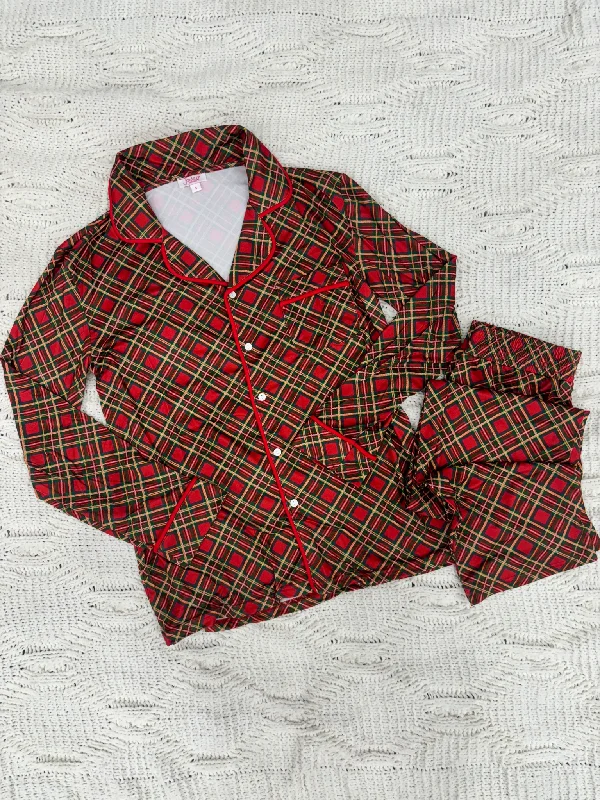 Christmas Plaid Pajama Set - Youth