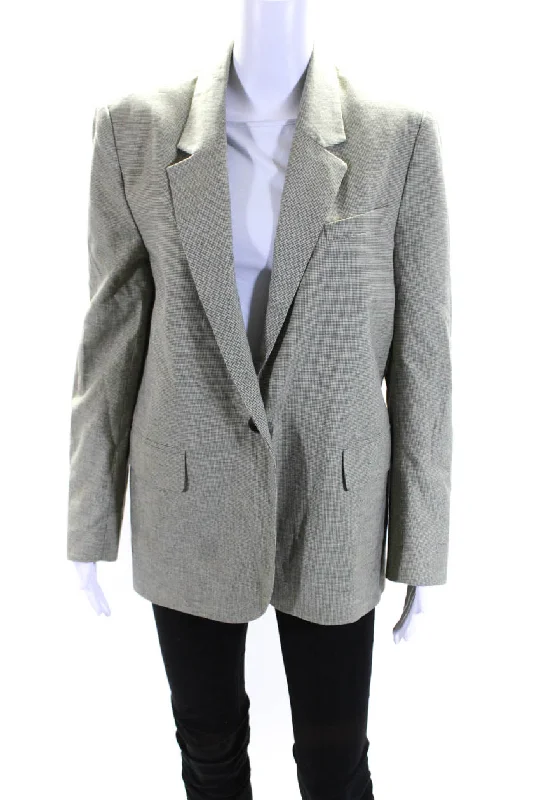 Etoile Isabel Marant Womens Houndstooth Check One Button Blazer Green