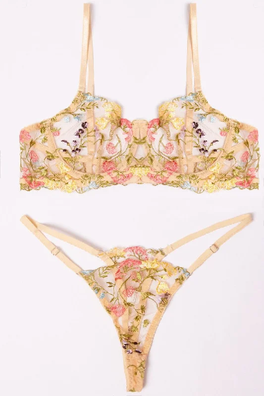 Multi Embroidery Lingerie Set