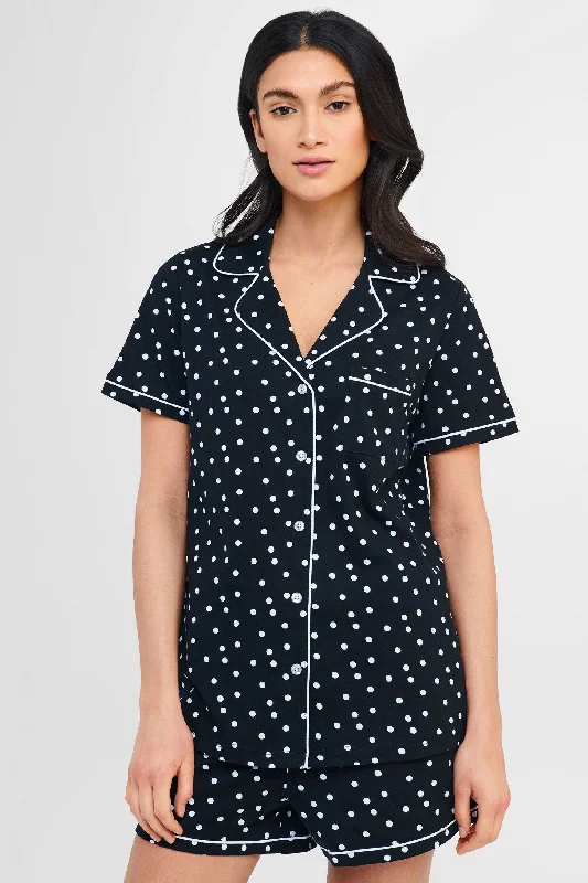 Pyjama 2-pièces chemise et short coton - Femme