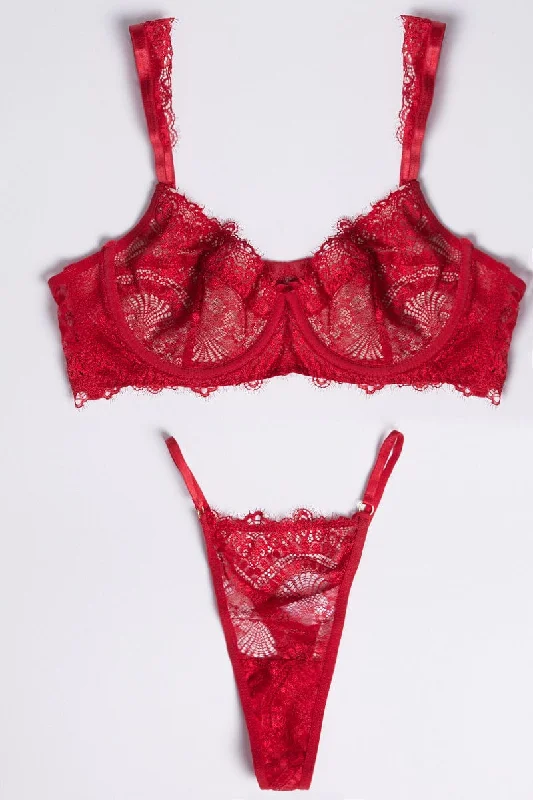 Red Lace Lingerie Set