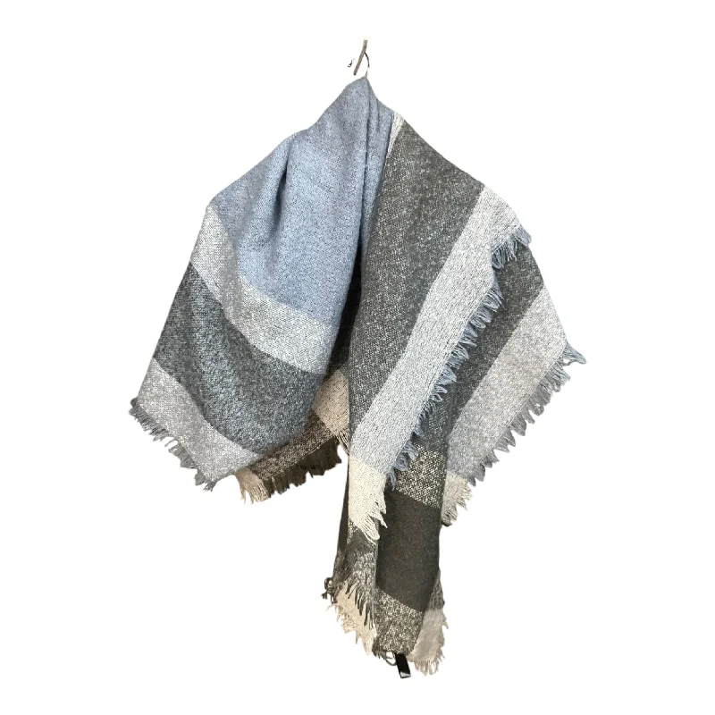 Scarf Winter By Clothes Mentor In Blue & Grey