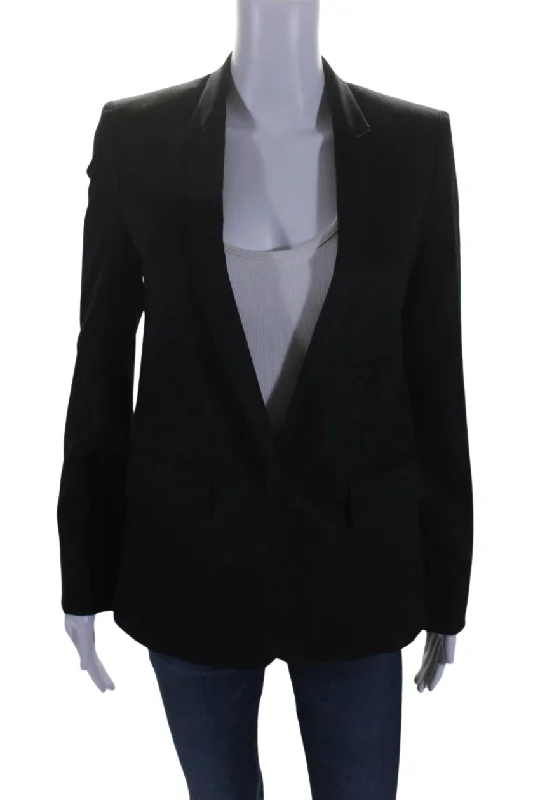 Stella McCartney Womens Single Button Blazer Jacket Black Wool