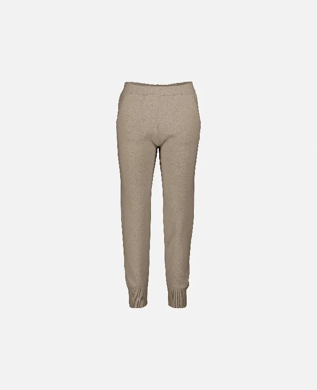 Hosen aus Cashmere in Beige - Lockerer Schnitt