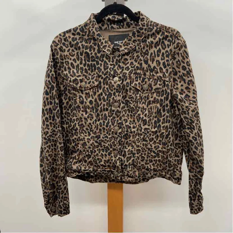 Nine West Women's Size XL Brown Animal Print Jacket