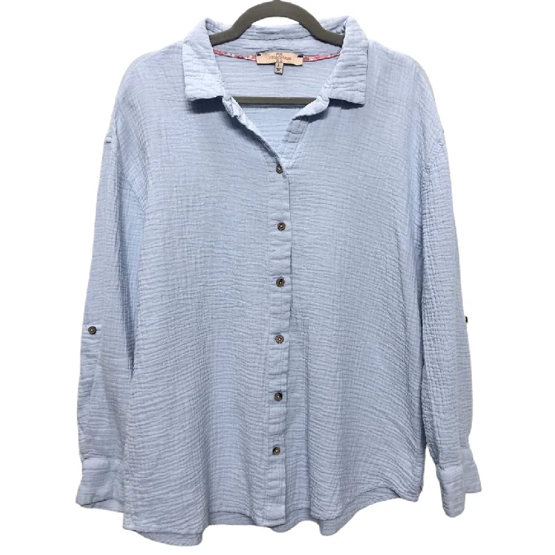 Top Long Sleeve By Cmc In Blue, Size: L