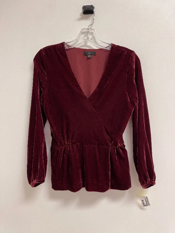 Top Long Sleeve By J. Crew In Red, Size: Xs